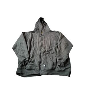 6XL Tall Berne Black Zip Up Grey Thermal Lined Hoodie Sweatshirt